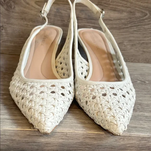 Preston & York Cream Woven Slingback Heels - Picture 2 of 5